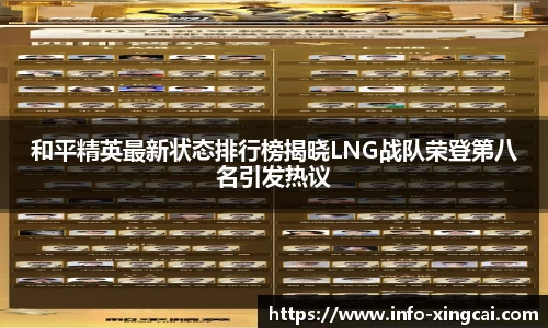 和平精英最新状态排行榜揭晓LNG战队荣登第八名引发热议